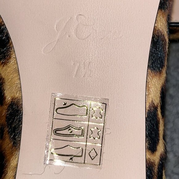 J. CREW MARINA LEOPARD PRINT REAL CALF HAIR POINTY-TOE BALLET FLATS NWT - 7.5 - Picture 7 of 10